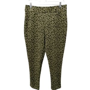 Jenna Rose Pants Women’s Sz 12 Faux Suede Olive Leopard Sexy Trendy Safari